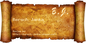 Bersch Janka névjegykártya